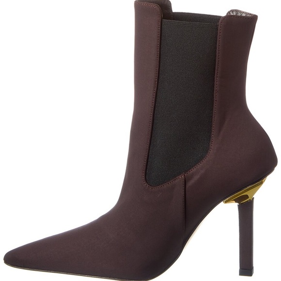 Good American High Kickstand Brown Suede Woman’s Bootie Size 8.5 Slip on Elastic - Picture 3 of 4